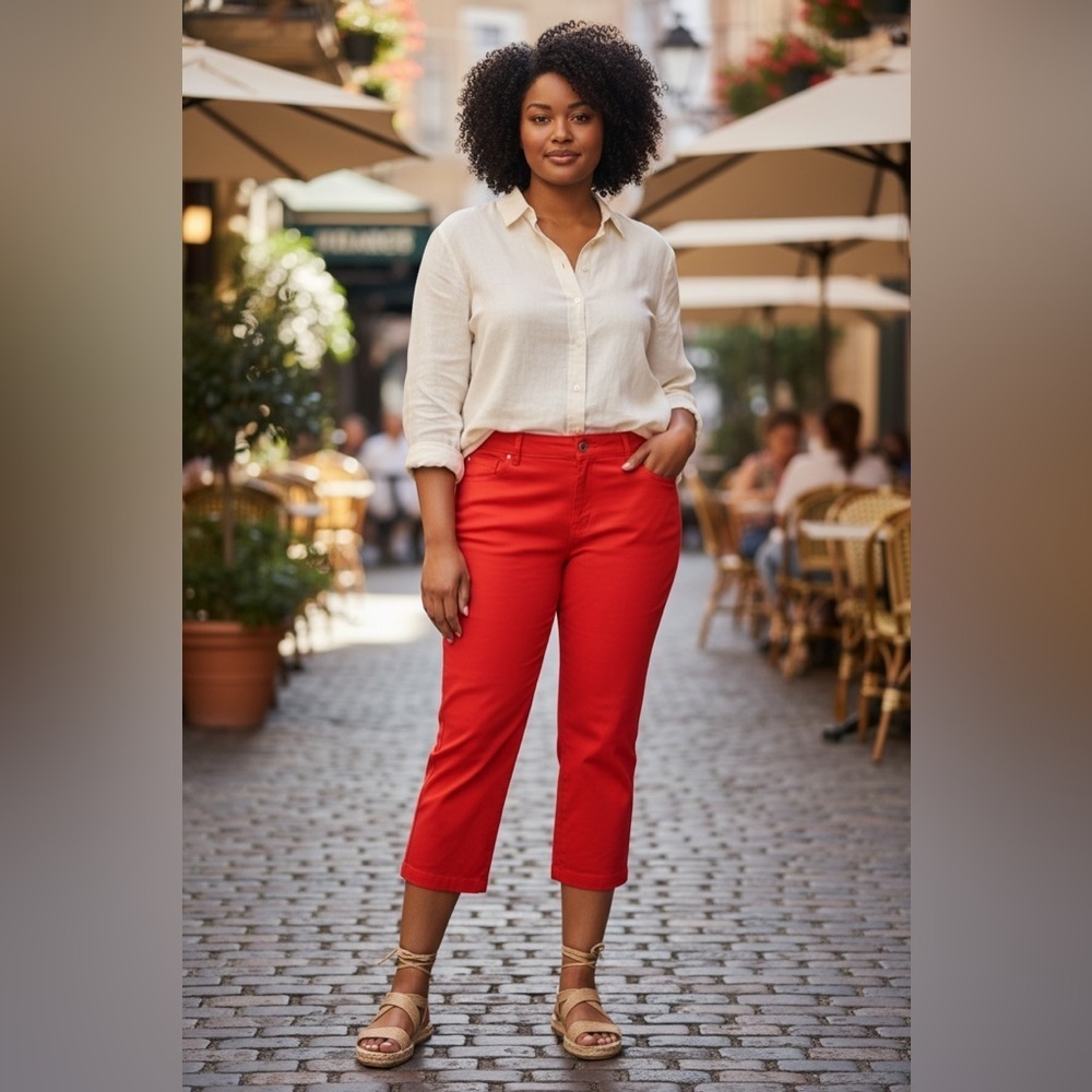 New York & Company Vibrant Red Stretch Pants. Size 18.